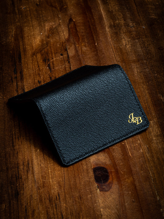 Folding Cardholder - Black Chèvre